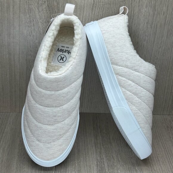Hurley Arlo Puff Clog Shoes Womens 7M Slip On Sherpa Lined Low Top Cozy Natural - Picture 8 of 13